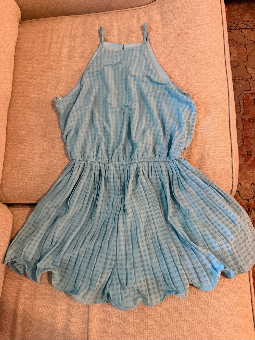 She + Sky Light Blue Halter Romper
